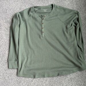 American Eagle Outfitters Sage Long Sleeve Henley